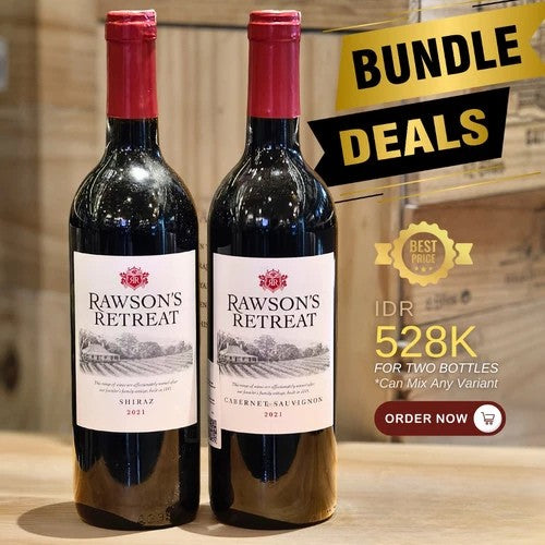 BUNDLING 2 BOTTLES Rawson's / RAWSONS Retreat Shiraz & Cabernet Sauvignon BUNDLE TWIN BOTTLE PROMO