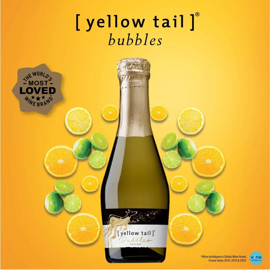 SPARKLING WINE MINI Yellow Tail Bubbles Sparkling White Wine 200mL AUSTRALIA