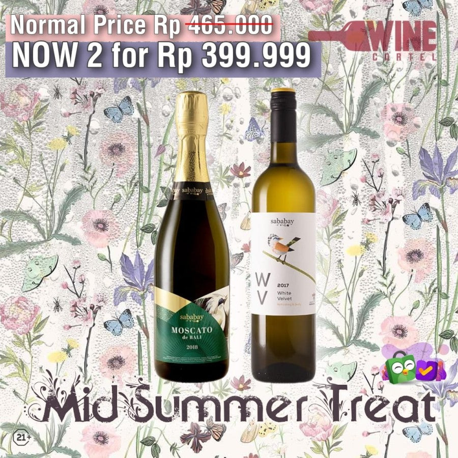 Mid Summer Treat Promo Bundling WINE Moscato & Sababay White 2FOR 399k INDONESIA