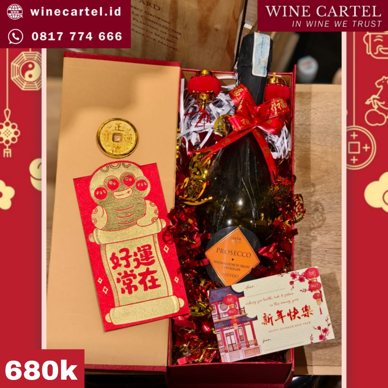 HAMPERS SPARKLING WINE 7 CASCINE TREVISO PROSECCO CNY Chinese New Year Hadiah Kado Imlek SET BOX Gift