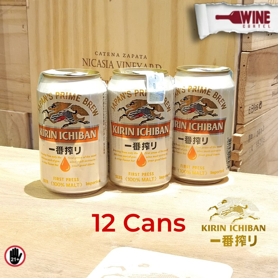 BIR Japan Kirin Ichiban Japanese Lager Beer 330mL x12 Cans JEPANG