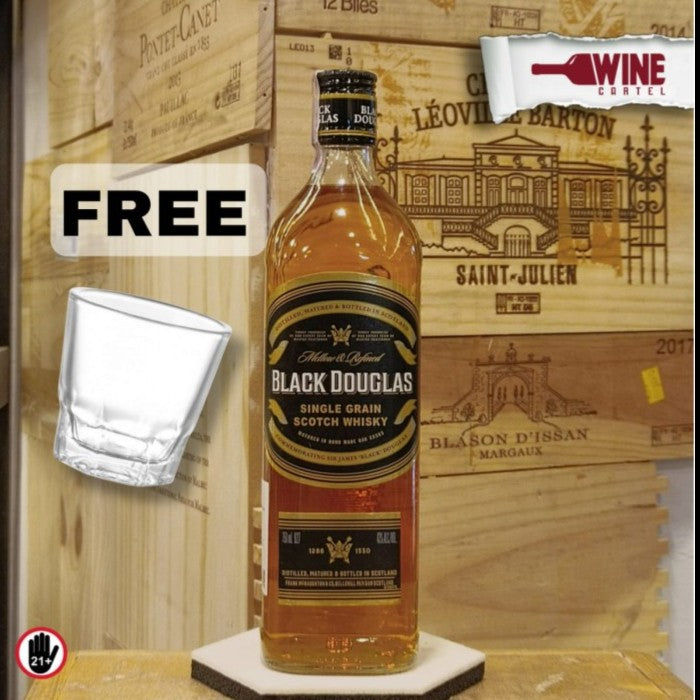 WHISKY Black Douglas Single Grain Scotch Whisky 750mL FREE SLOKI !!