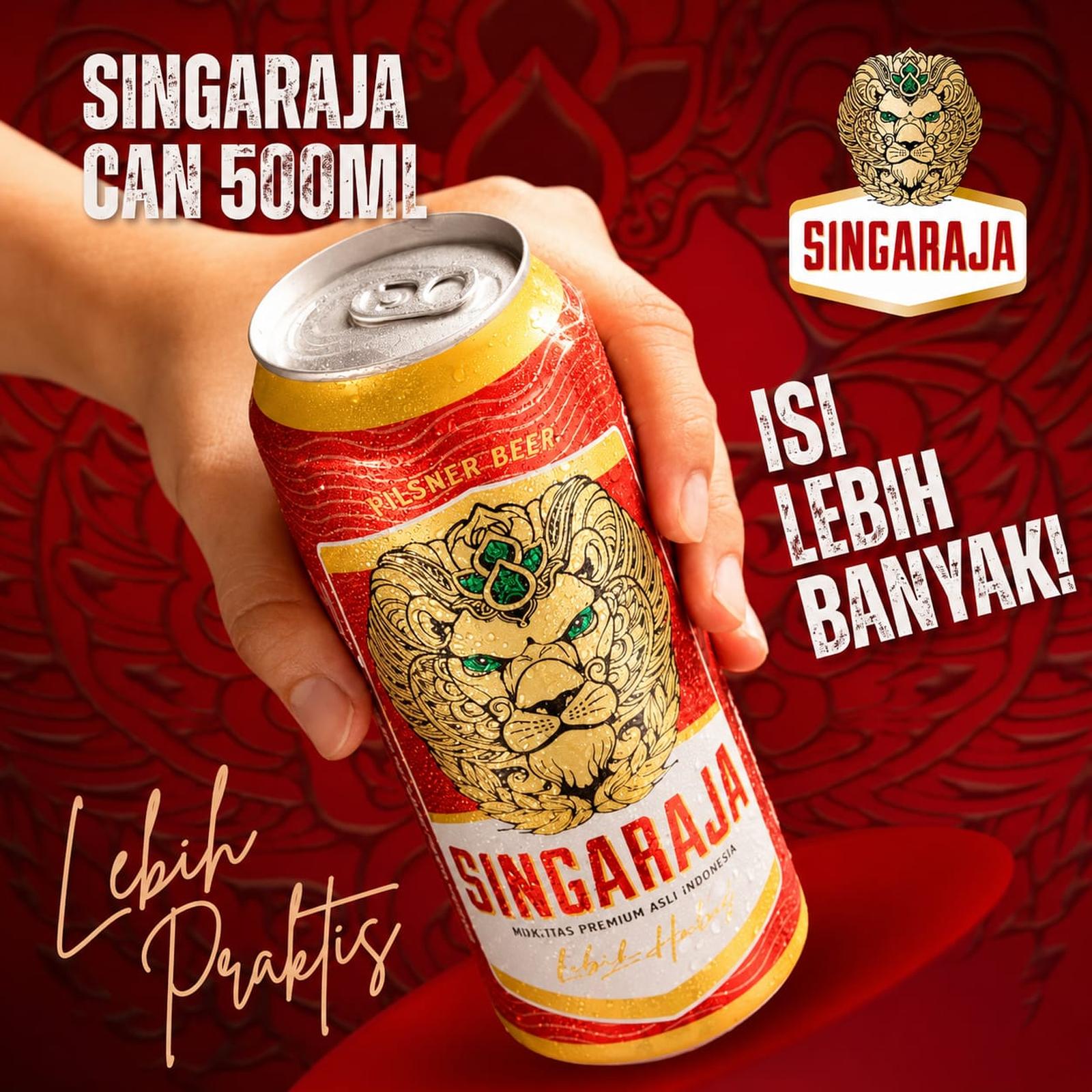 BEER Singaraja Pilsener Can Bir Pilsner 500mL Kaleng