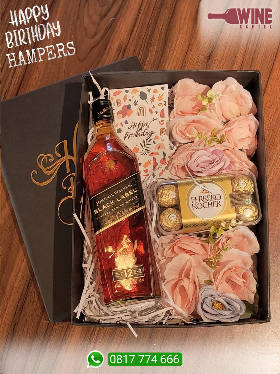 SPECIAL BIRTHDAY HAMPERS Johnny Walker Black Label Scotch Whisky 1000mL SCOTLAND