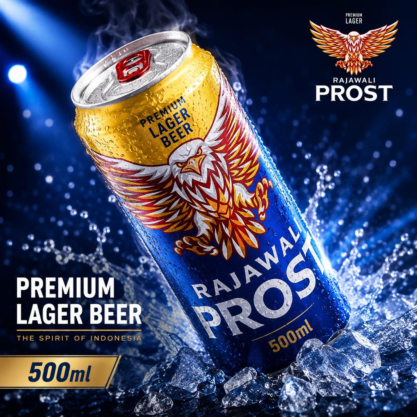 BEER Prost Rajawali Premium Lager Can 500mL Kaleng Bir