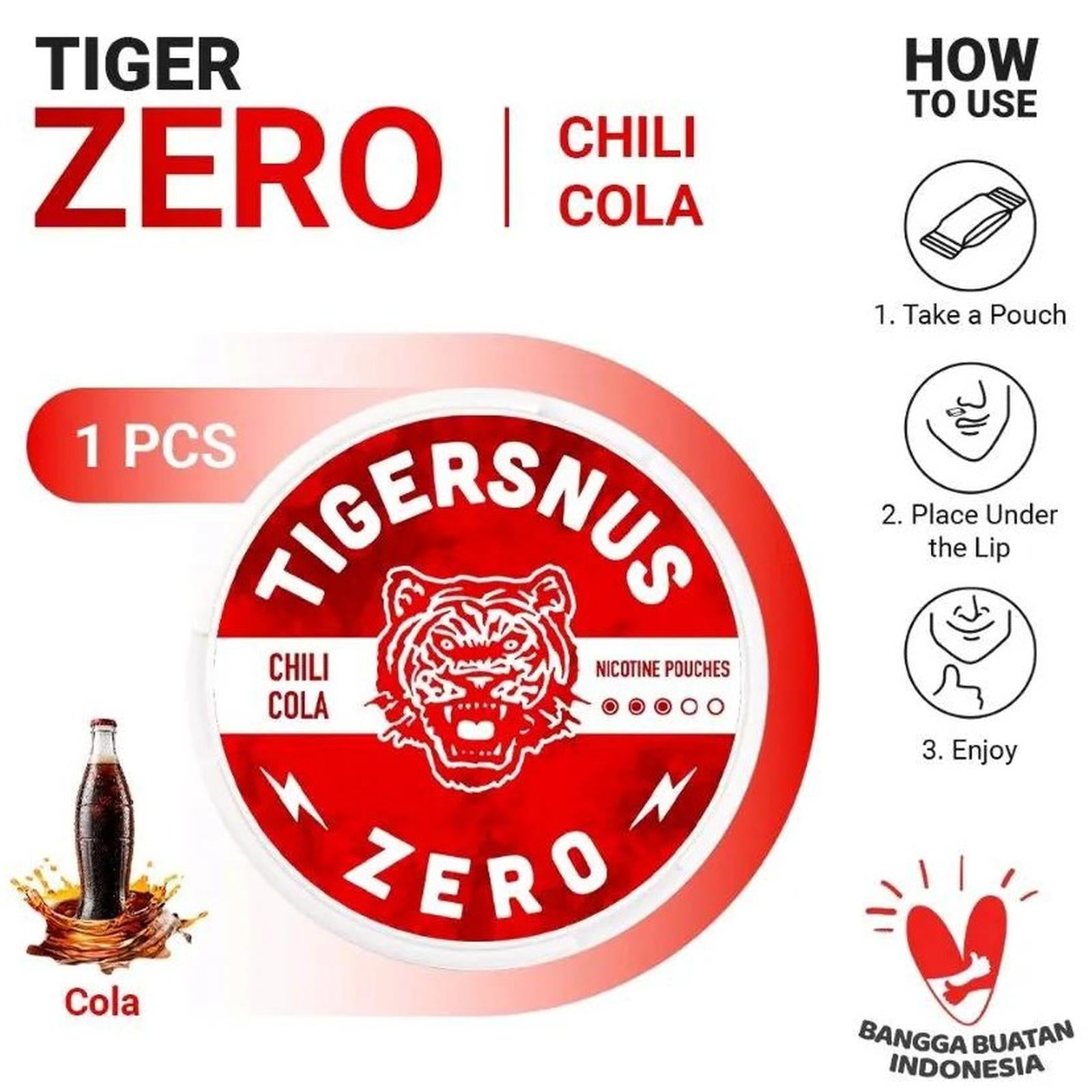 TIGERSNUS Tiger Snus Zero Chili Cola 8 Mg/pouch Smokeless
