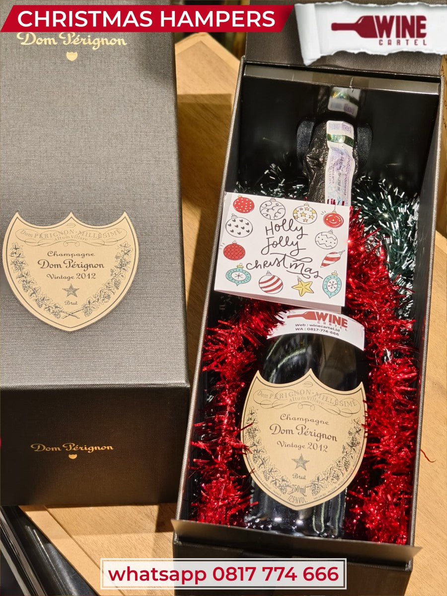 XMAS CHRISTMAS SET CHAMPAGNE Dom Perignon Vintage 2012 Champagne Brut 750ml KADO NATAL HADIAH GIFT SPECIAL FRANCE