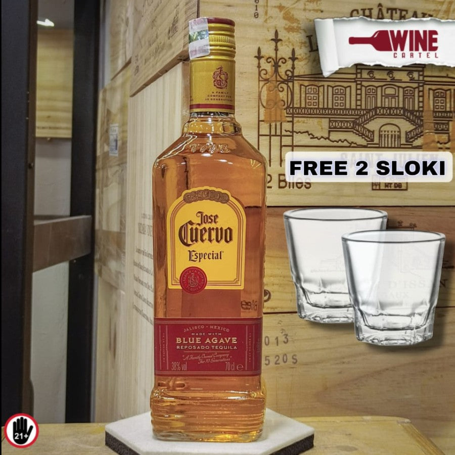 TEQUILA Jose Cuervo Tequila Gold Reposado 750 ML FREE 2 SLOKI !! MEXICO