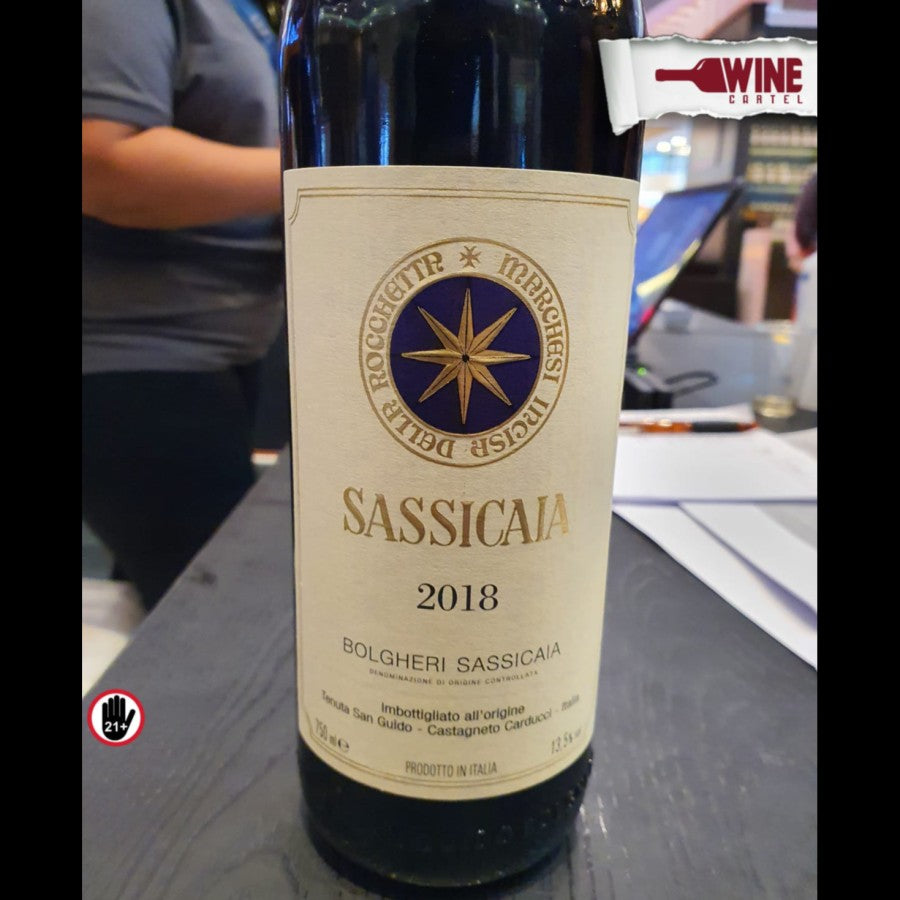 RED WINE Sassicaia - Red Blend - 2018 - 750ml ITALY