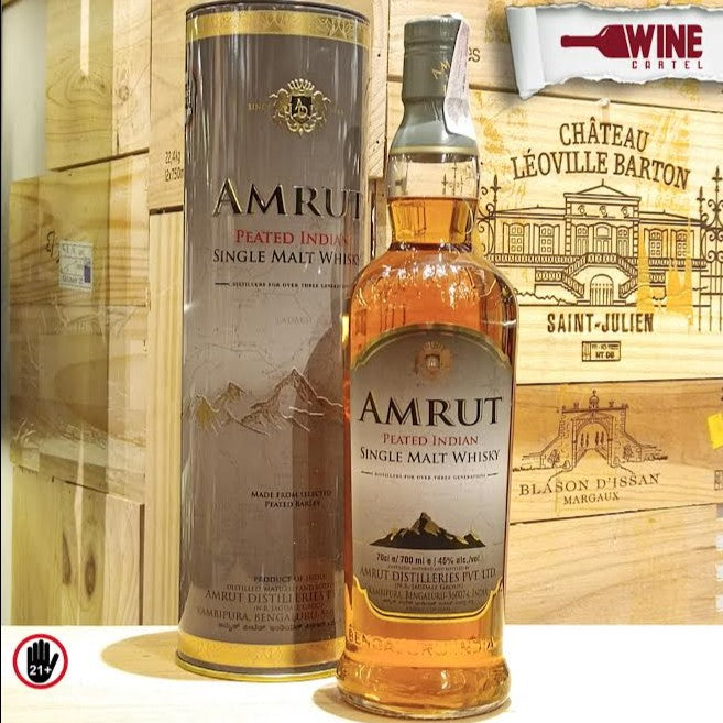 WHISKY Amrut Peated Single Malt Whiskey Indian Limited India 700mL INDIA