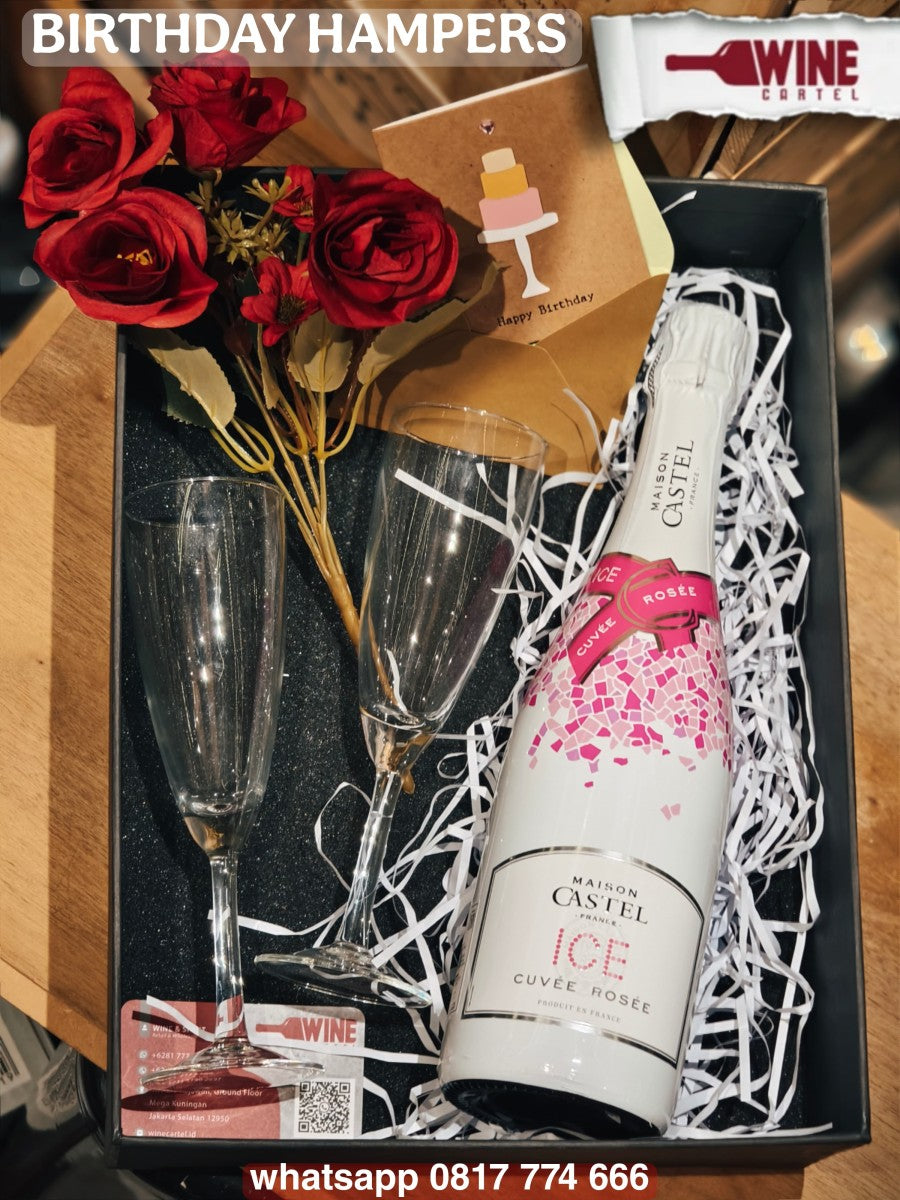 GIFT BIRTHDAY HAMPERS KADO ULANG TAHUN Maison Castel Ice Cuvee Rose 750ml FRANCE