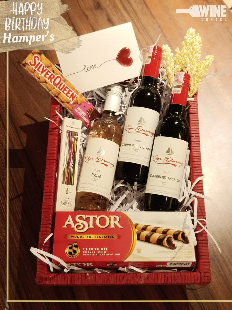 Bundling Hampers Birthday Kado Gift SET 3 Botol Cape Discovery 375mL INDONESIA