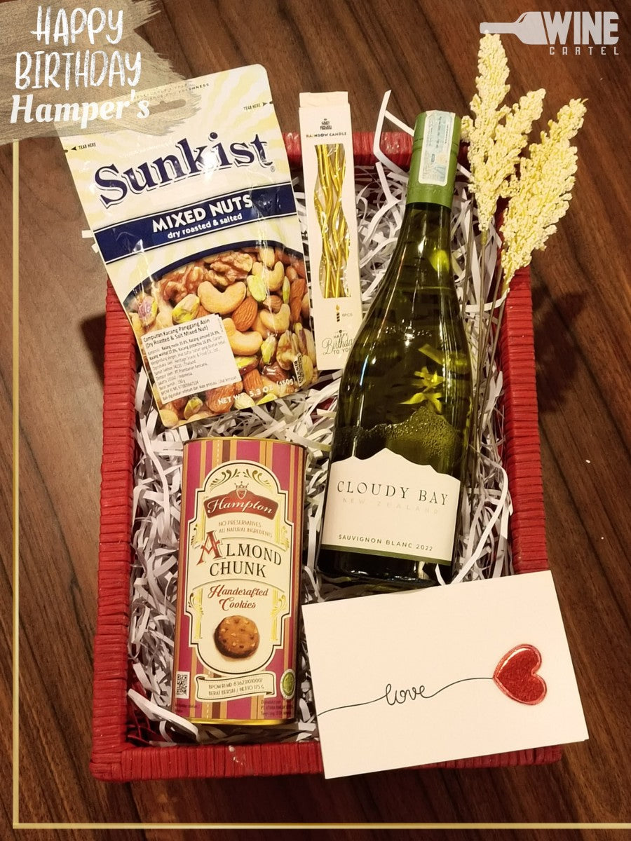 Birthday Hampers Gift Ulang Tahun Kado SET Cloudy Bay Sauvignon Blanc NEW ZEALAND