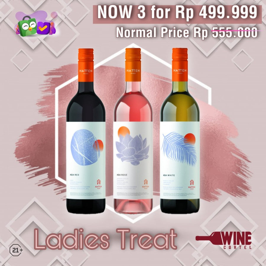 PROMO BUNDLING LADIES TREAT 3FOR 499K Hatten AGA RED/ ROSE/ WHITE WINE INDONESIA