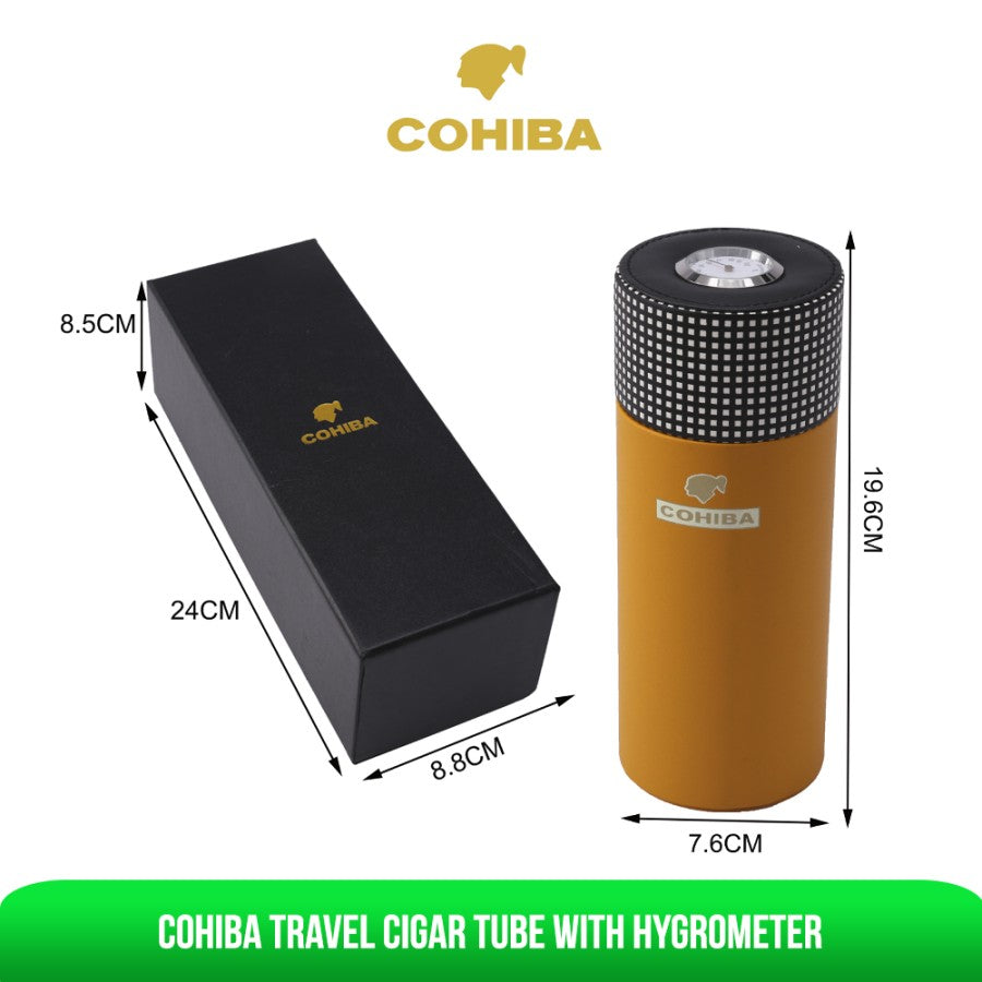 Cohiba Travel Cigar Tube Hygrometer Tempat Cigar Cerutu Tabung PREMIUM