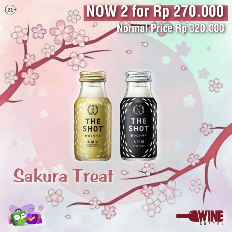 SAKURA TREAT The Shot Sake Gekkeikan 2 FOR 270K JEPANG