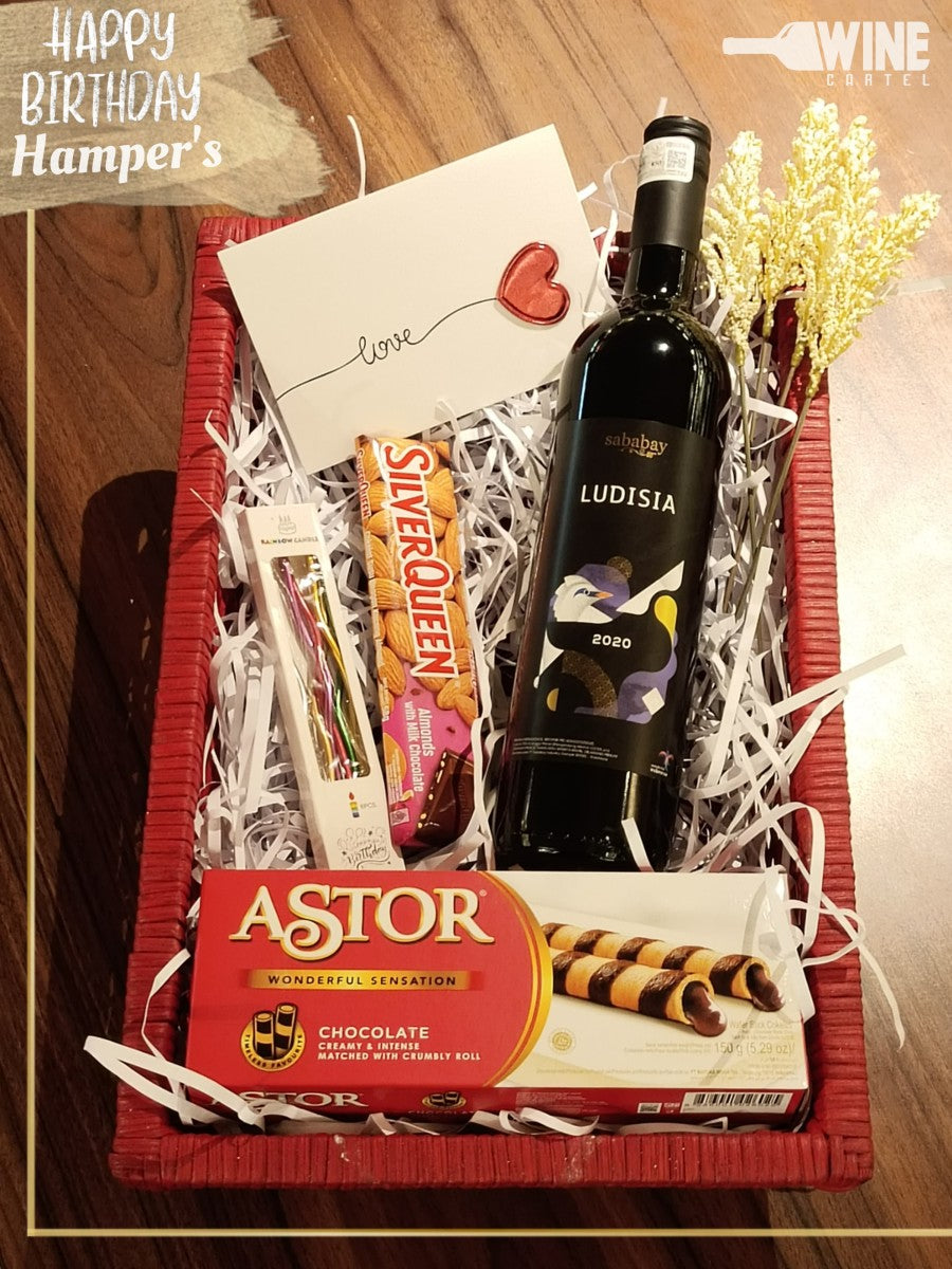 Hamper Kado Ulang Tahun Birth Party PackSWEET RED WINE Sababay Ludisia INDONESIA