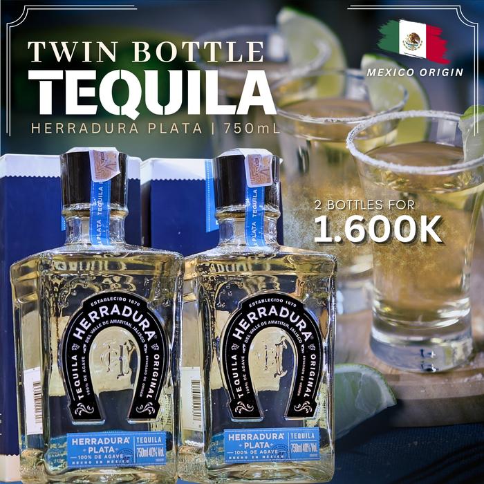 TWIN BOTTLE BUNDLE TEQUILA Herradura Plata de Agave Tequila 750ml BUNDLING 2 BOTOL - 2 BOTTLE BUNDLE