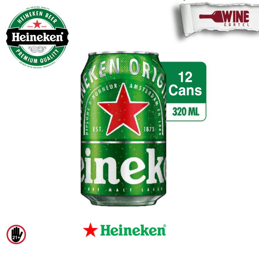 BIR Heineken Kaleng Can Beer Pure Malt Lager 12x 320ml NETHERLANDS