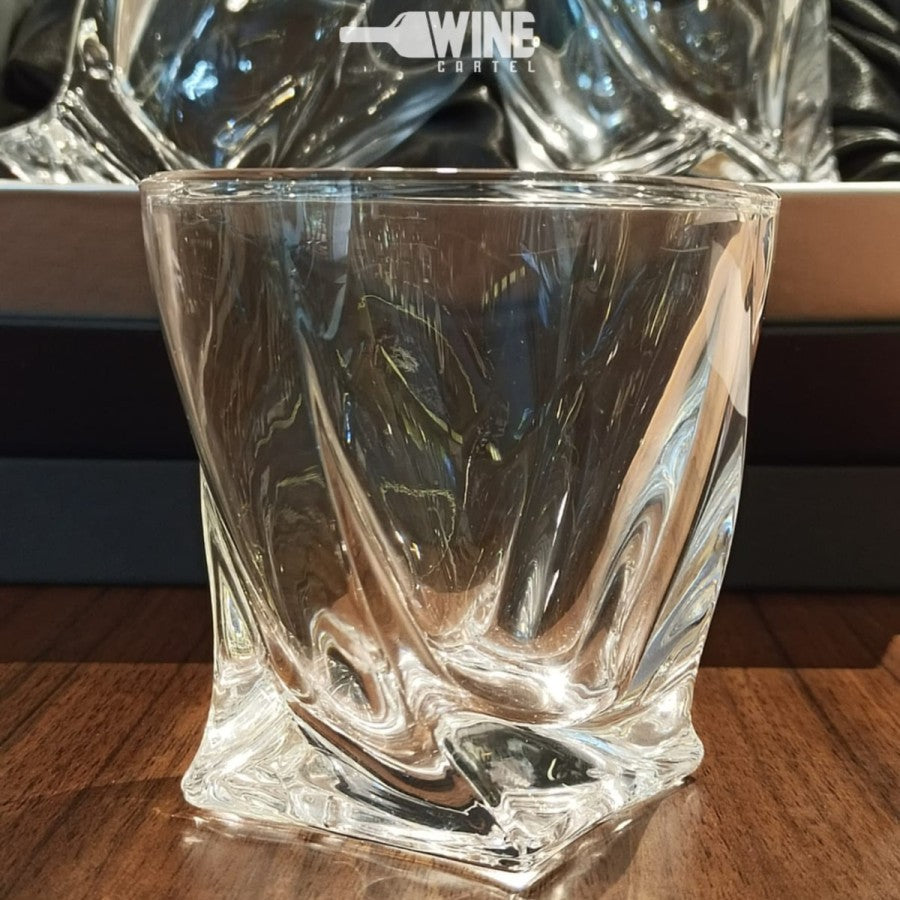 Gelas Whisky Glass Premium OLIIVON 4 Twist Whiskey Glass Gift BOX Set