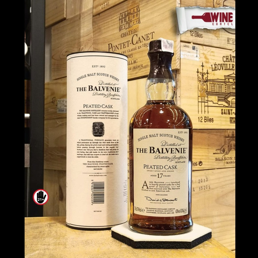WHISKY Balvenie 17 Years Old Peated Cask Single Malt Scotch 700mL