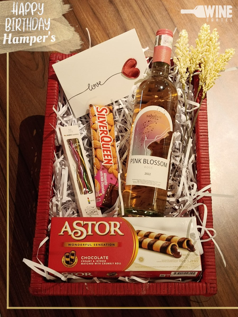 Wine Gift Set Hampers Hadiah Sababay Pink Blossom Gift Hamper Kado INDONESIA