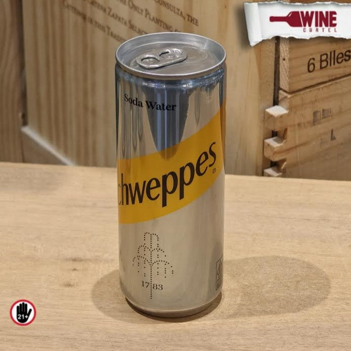 Schweppes Soda Water 250mL Can Kaleng