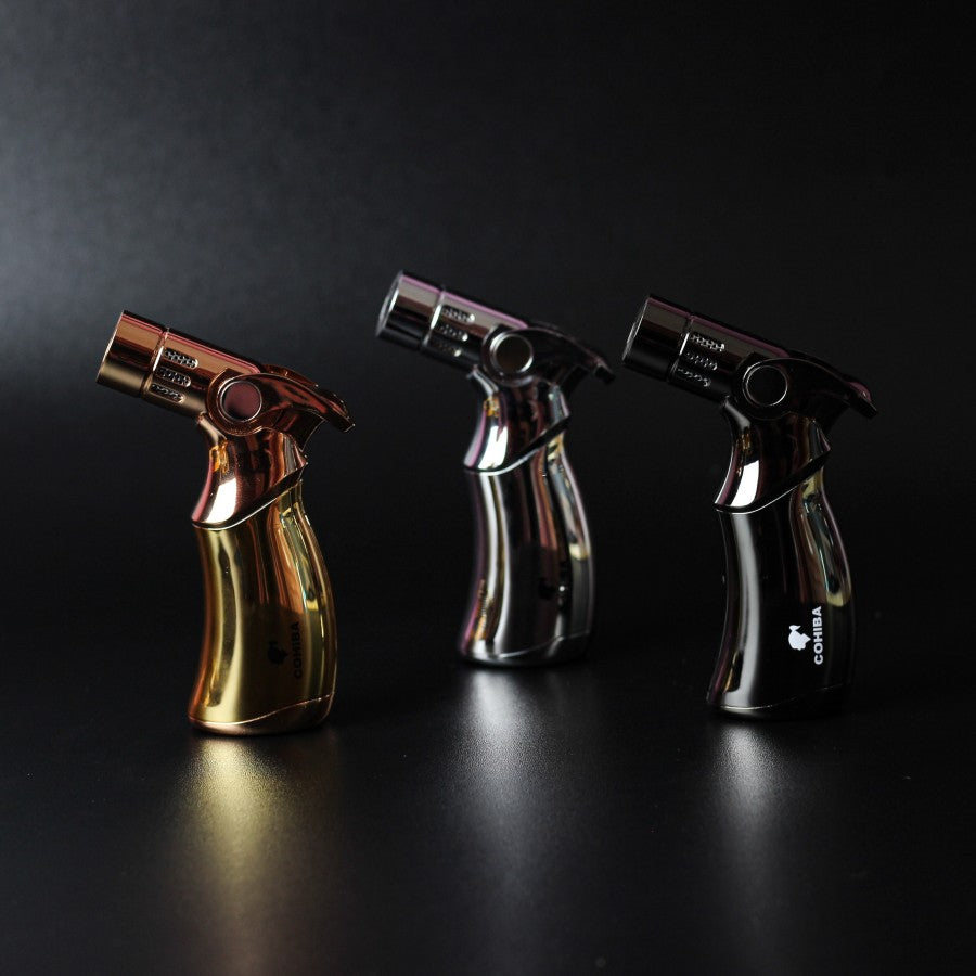 Korek Api Lighter Cigar Cerutu Pemantik Gas Torch COHIBA Premium 4Hole