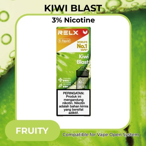 RELX ELiquid / Liquid Pod Vape Saltnic 30ml - Kiwi Blast