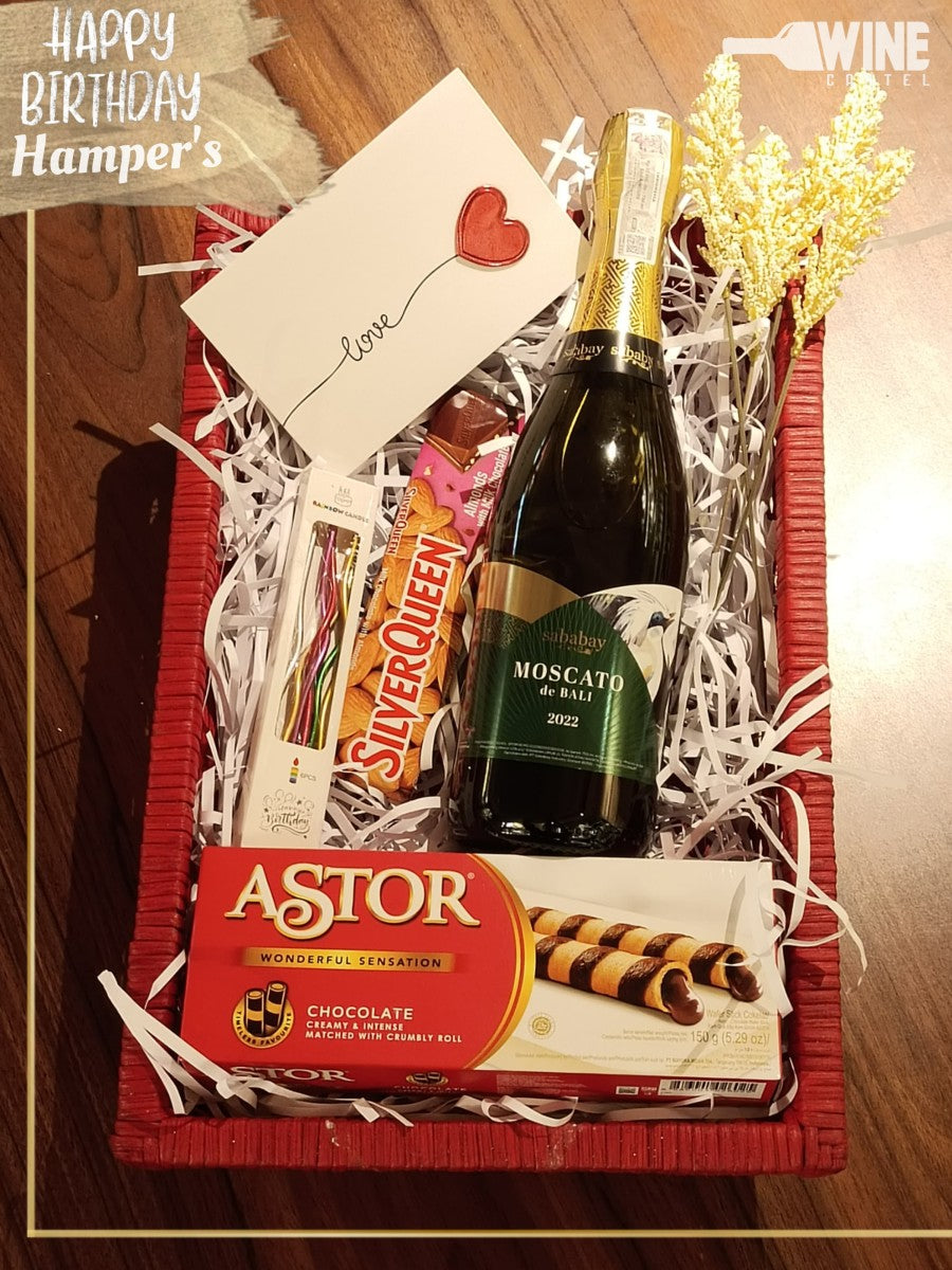 Happy Birthday Hampers Kado Sababay Moscato de Bali Coklat Astor INDONESIA