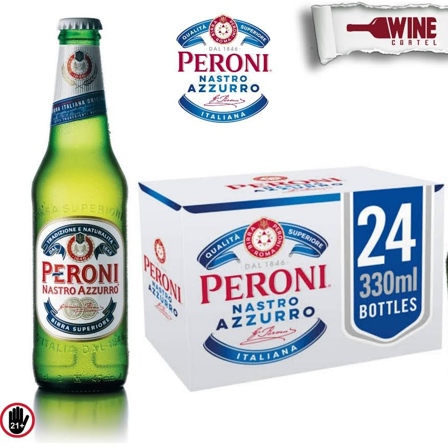 Beer Bir Peroni Nastro Azzurro 330ML Bottle Italy X 24 Botol (1 Dus)