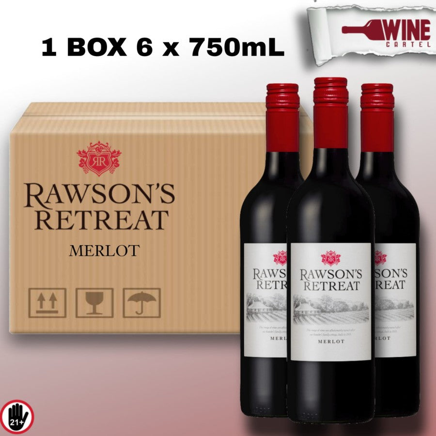 RED WINE Rawson's Retreat Merlot 750mL 6 Bottles x 750mL AUSTRALIA