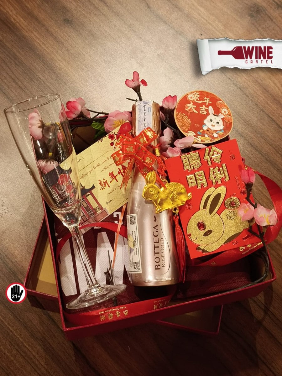 Chinese New Year Imlek Hampers Gift MINI BOTTEGA PROSECCO Rose Gold ITALY