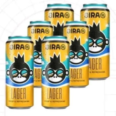 x6 Can BEER BIR BIRA 91 Lager 330ml Beer Kaleng Crisp and Refreshing Can INDIA