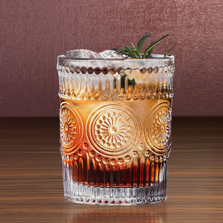 GELAS KACA TEH KOPI PREMIUM WHISKY BIR ROMANTIC VINTAGE GLASS - 300ml