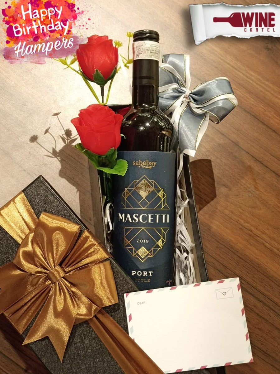 HAMPERS BIRTHDAY KADO HADIAH RED PORT WINE Sababay Mascetti Wine 750ml INDONESIA