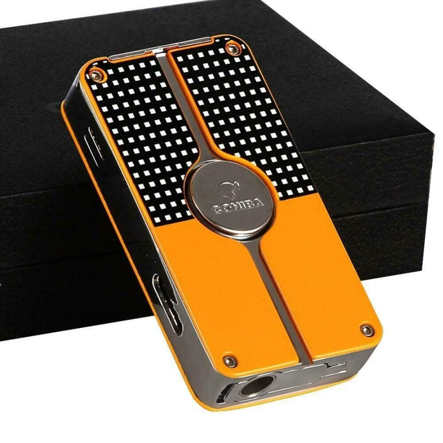 LIGHTER COHIBA LIGHTERS METAL KOREK API CERUTU CIGAR CUBAN TORCH TRIPLE FLAME BLUE