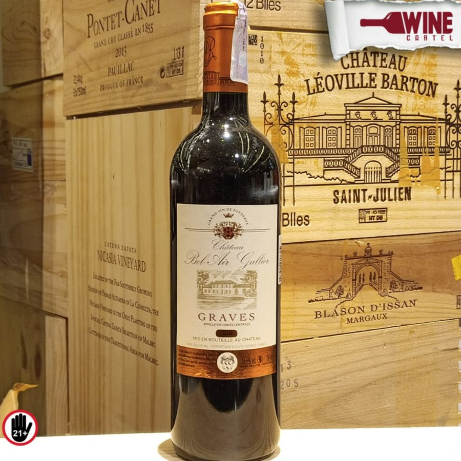RED WINE Chateau Bel Air Gallier Graves  750mL FRANCE