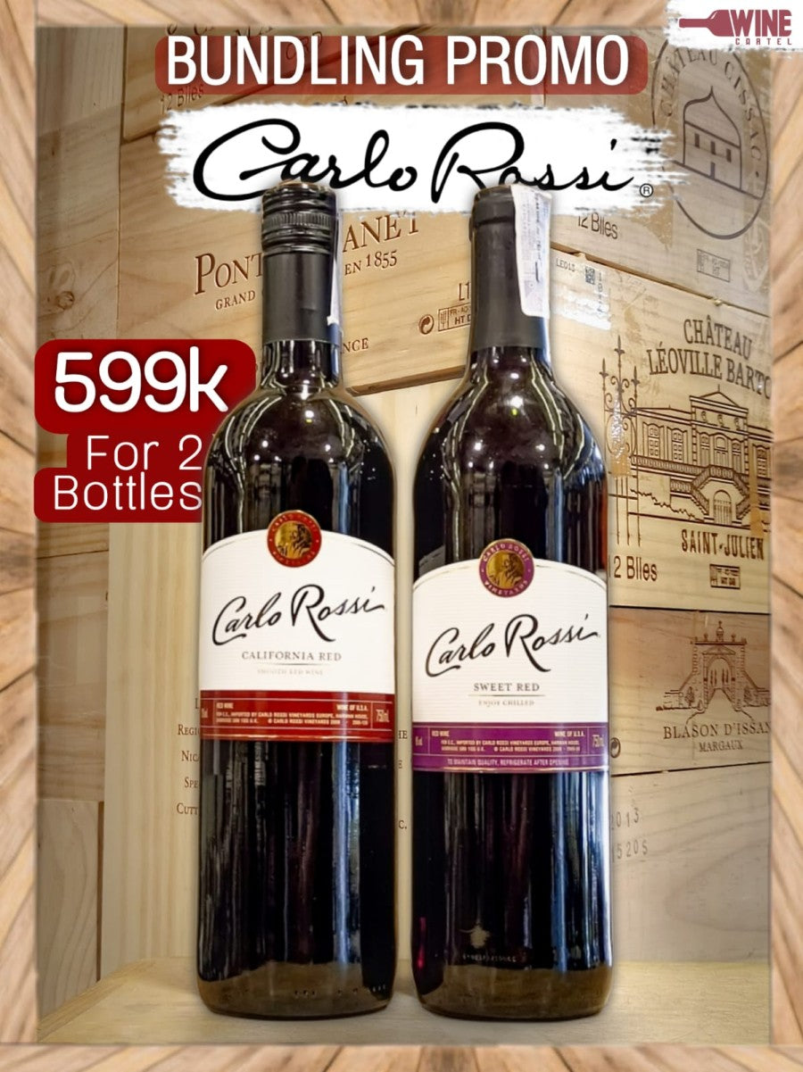 RED WINE Bundling Carlo Rossi Sweet Red - California Red 2 Bottles USA