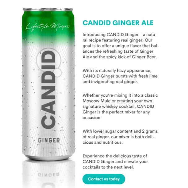 MIXER Candid Ginger Ale 250mL mixers - x1 Kaleng INDONESIA