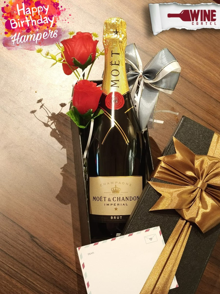 Birthday Hampers Gift Set Box CHAMPAGNE Moet & Chandon Imperial Brut FRENCH