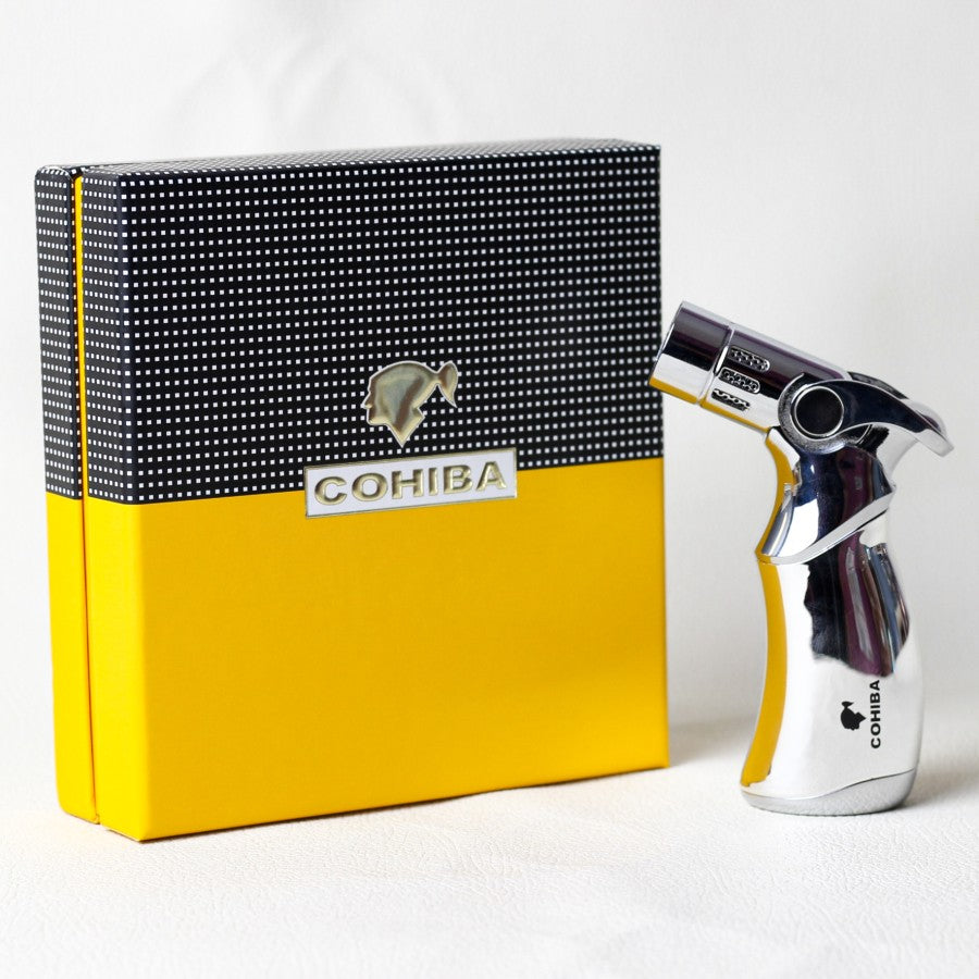 Korek Api Lighter Cigar Cerutu Pemantik Gas Torch COHIBA Premium 4Hole