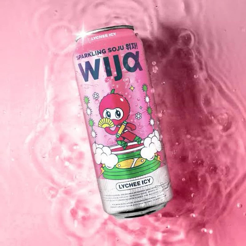 SOJU Wija Sparkling Soju Sparkling Lychee ICY Can 320ml Kaleng KOREA
