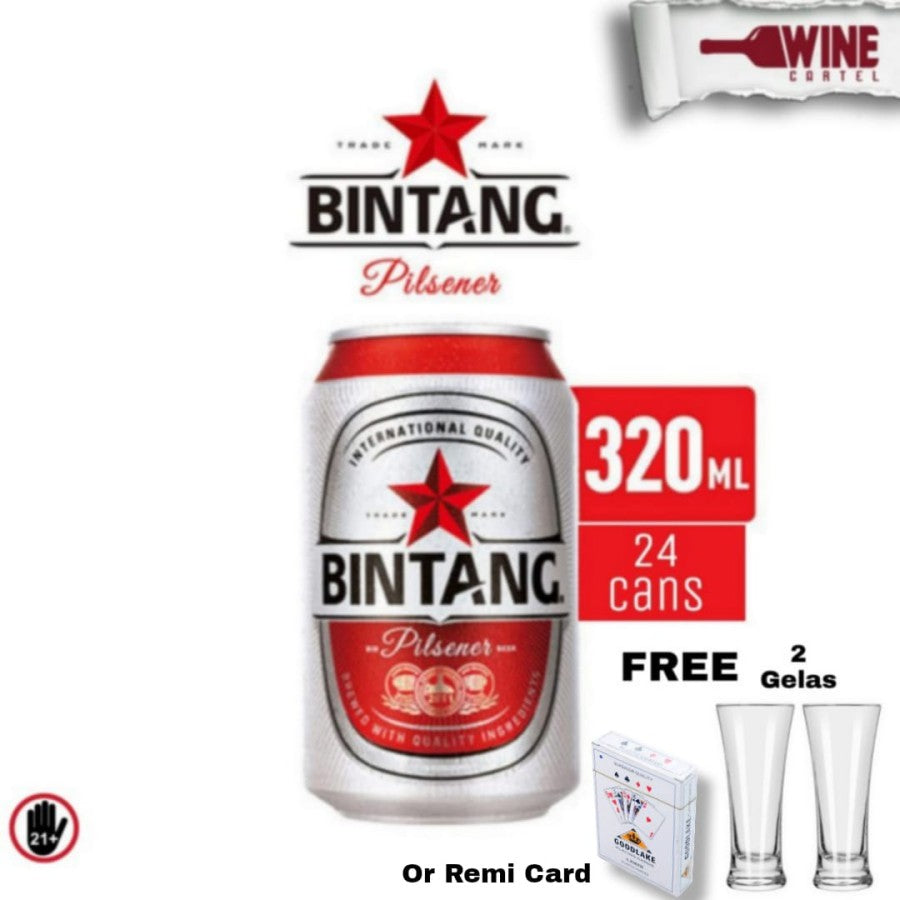 BIR Bintang Pilsener Kaleng Can Beer 24x 320ml  INDONESIA