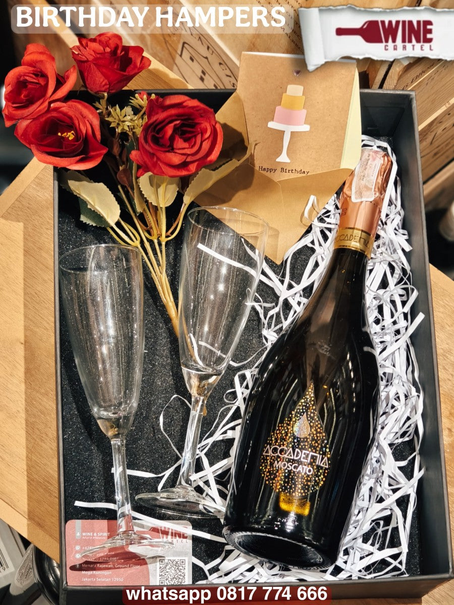 GIFT BIRTHDAY HAMPERS KADO ULANG TAHUN SPARKLING Accademia - Moscato - 750ml ITALY