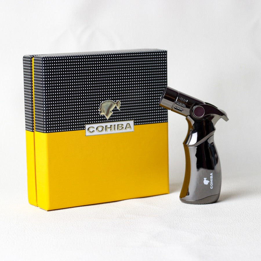 Korek Api Lighter Cigar Cerutu Pemantik Gas Torch COHIBA Premium 4Hole