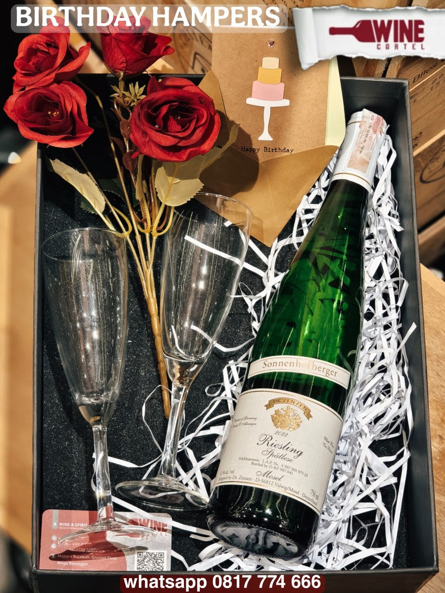 GIFT BIRTHDAY HAMPERS KADO ULANG TAHUN Dr Zenzen Sonnenhofberger Riesling Spatlese 750ml GERMANY
