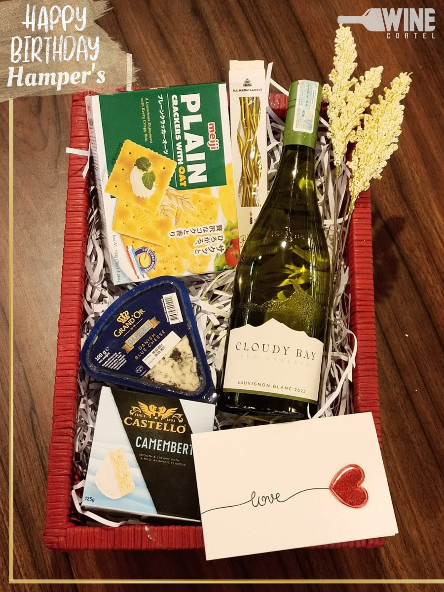 Birthday Hampers Gift Ulang Tahun SET KEJU Cloudy Bay Sauvignon Blanc NEW ZEALAND