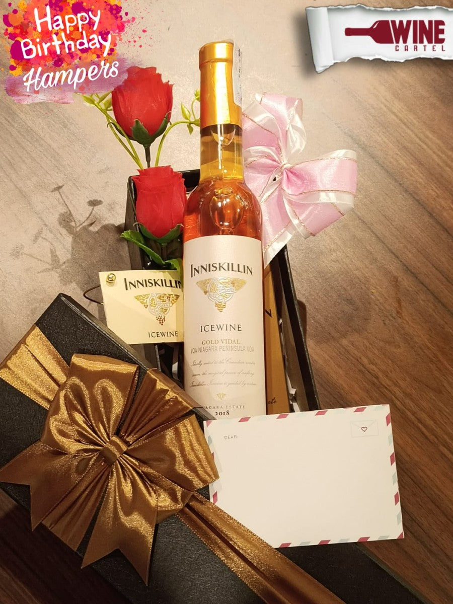 PREMIUM HAMPERS GIFT SET Inniskillin Gold Vidal Ice Wine Sweet 375 mL CANADA