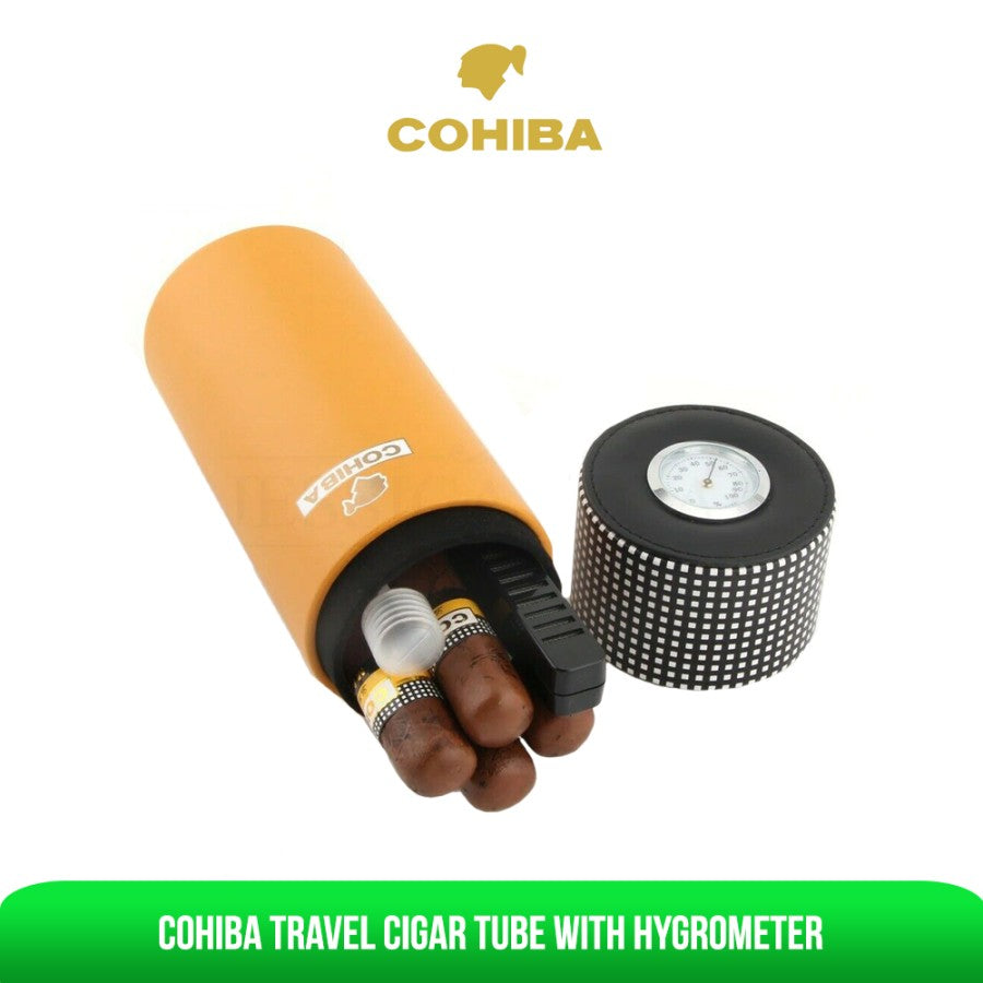 Cohiba Travel Cigar Tube Hygrometer Tempat Cigar Cerutu Tabung PREMIUM